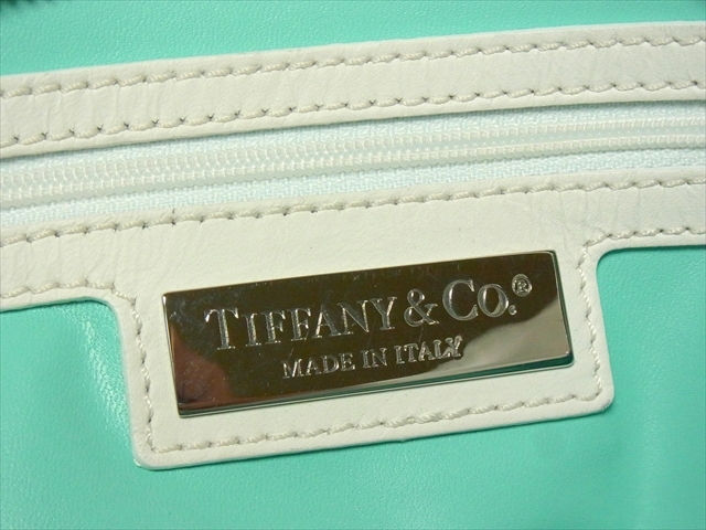 美品 TIFFANY&Co. ティファニー ロゴ金具 レザー 繊維 2WAY トートバッグ ハンドバッグ ホワイト マルチカラー シルバー金具 - 8