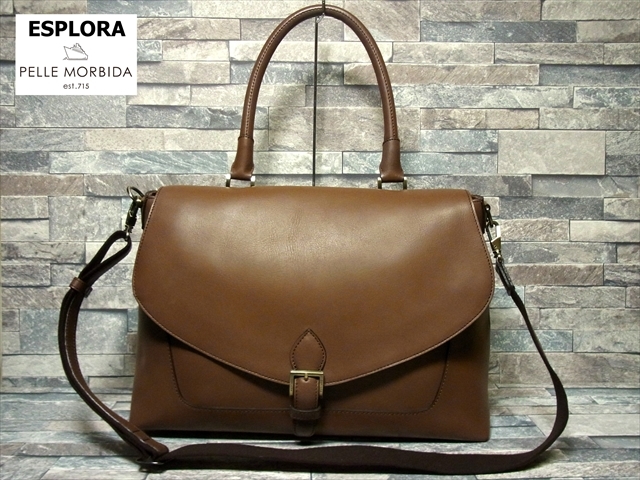 美品 PELLE MORBIDA ペッレモルビダ ESPLORA エスプローラ 2WAY トート