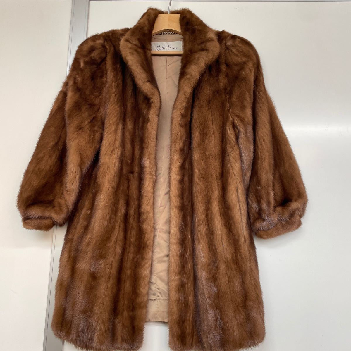 68. 毛皮 ミンク コート アウター ハーフコート SAGA MINK ブラウン 茶