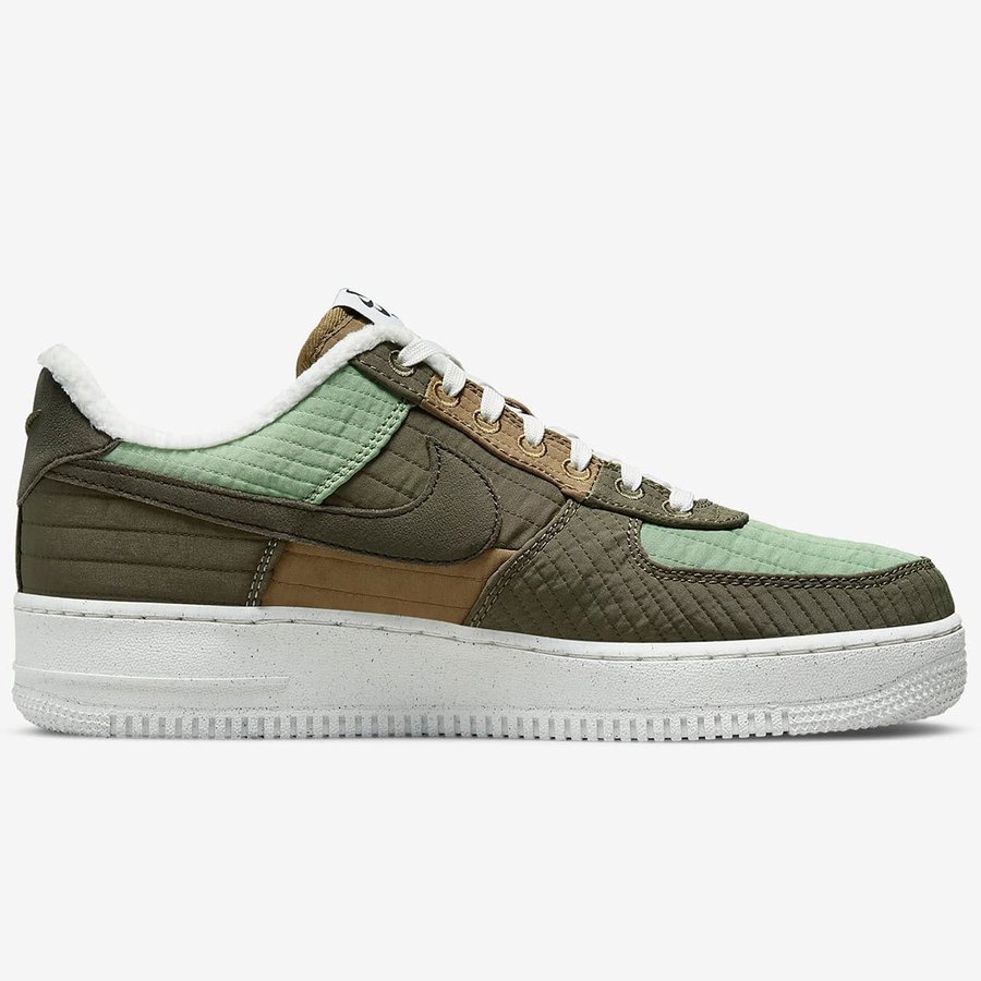 送料無料 27cm●ナイキ エア フォース 1 '07 LX NIKE AIR FORCE 1 '07 LX オリーブ 緑 キルティング DC8744-300 スニーカー AF _画像4