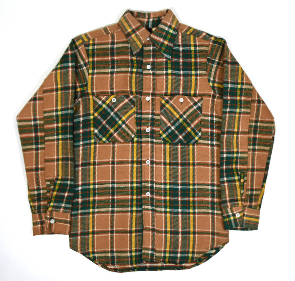 逆輸入 Cotton YANK BIG 1970s 美品 flannel チェック柄 長袖 フランネルシャツ ヴィンテージビックヤンク S(M〜) shirts Sサイズ