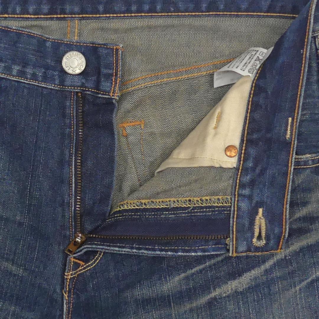 即決★リーバイス 703★W33 ダメージ加工 ストレートジーンズ Levis メンズ デニム パンツ ジーパン ボトムス ジップアップ 鬼ヒゲ_画像5