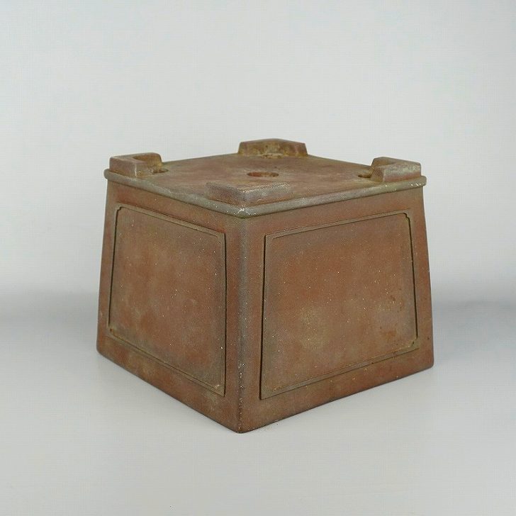 松泉焼 山秋造 正方鉢 常滑焼 盆栽鉢 現品 鉢 松泉焼 山秋造 正方鉢 常滑焼 盆栽鉢 現品 鉢