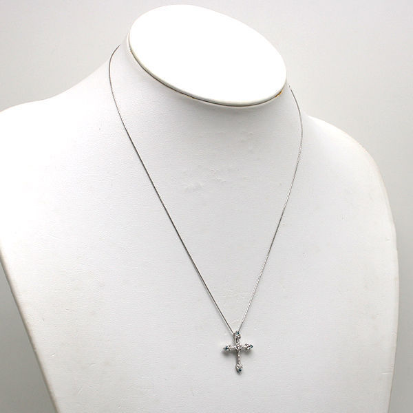Pt850 Pt900 ダイヤモンドクロスネックレス 約44.5cm 0.30ct プラチナ