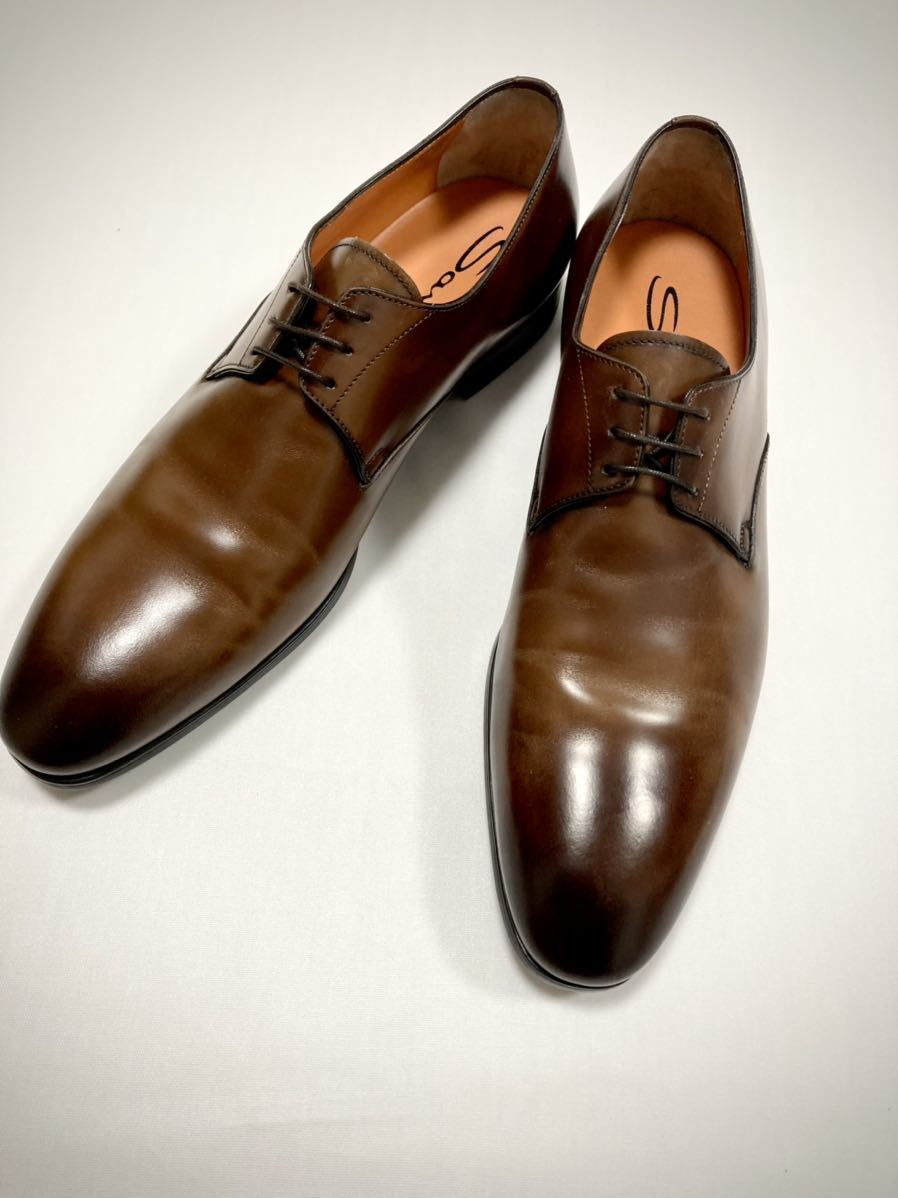 最終値下げ！ 新品未使用 SANTONI サントーニ 12.5万円 外羽根プレーントゥ ダークブラウン ビジネスシューズ ベルルッティ ジョンロブ_画像2