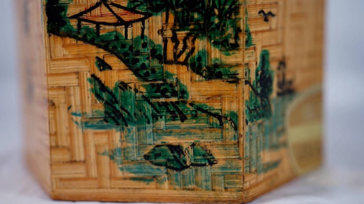 23- 唐物 竹製品 お茶入れ 置物 書道具 煎茶道具 中国古美術 古玩 中国アンティーク サイズ：横9.2cmx高さ13cm_画像8
