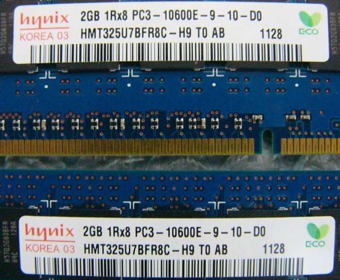 ub11 240pin DDR3 1333 PC3-10600E ECC 2GB hynix 4枚 合計8GB_画像2