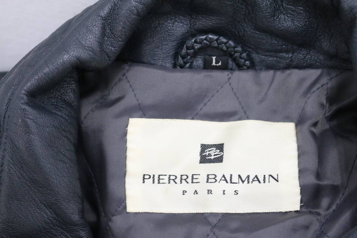 ピエールバルマン PIERRE BALMAIN コート ラムレザーコート Lサイズ_画像3