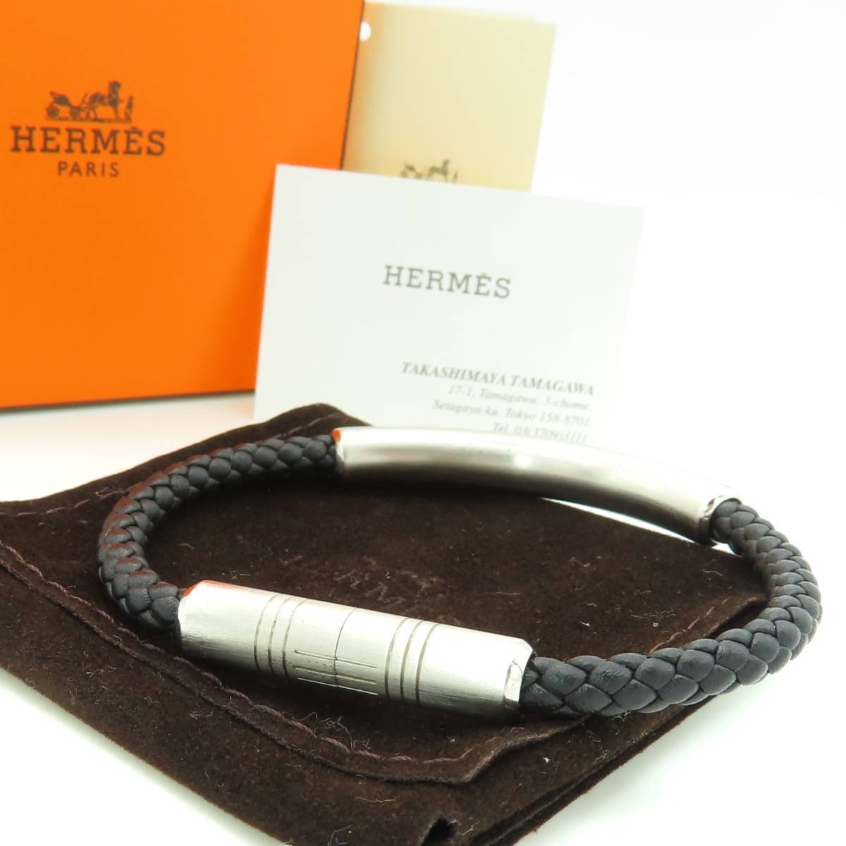 SALE】 希少 美品 HERMES エルメス シルバー ブラック レザー トーテム