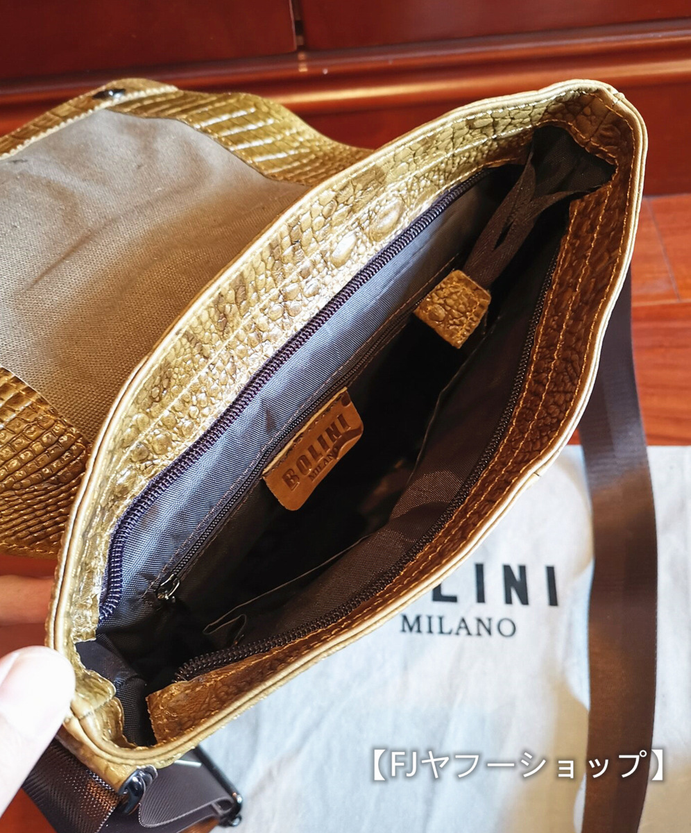 最高級 10万 イタリア ミラノ発 BOLINI/ボリニ 最上級牛革 