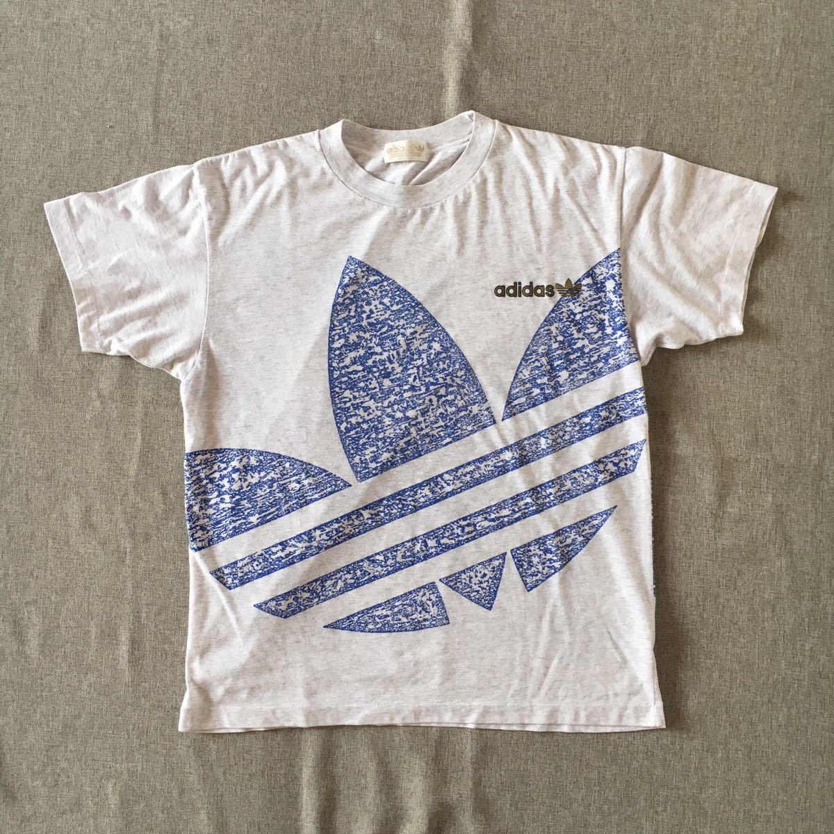 80s-90s】adidas Tシャツ デサント オートミール グレー ビンテージ