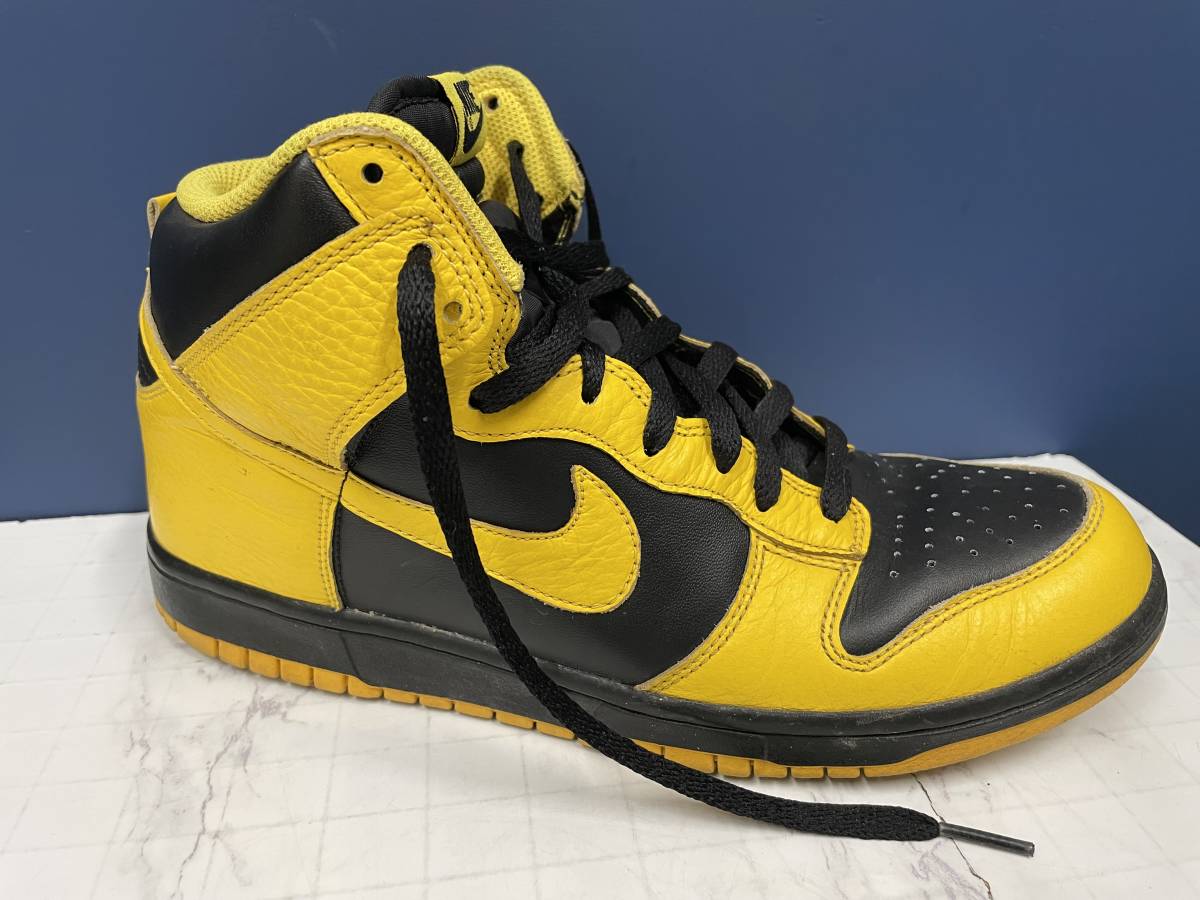 99 ナイキ NIKE ダンク ハイ DUNK HIGH 黒×黄 27.5cm-