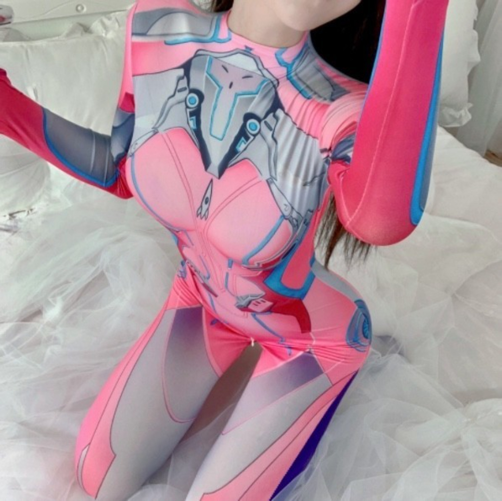 [ free shipping ]M size anime kos black chi fastener attaching plug suit zentai suit sexy cosplay body suit anime pink 