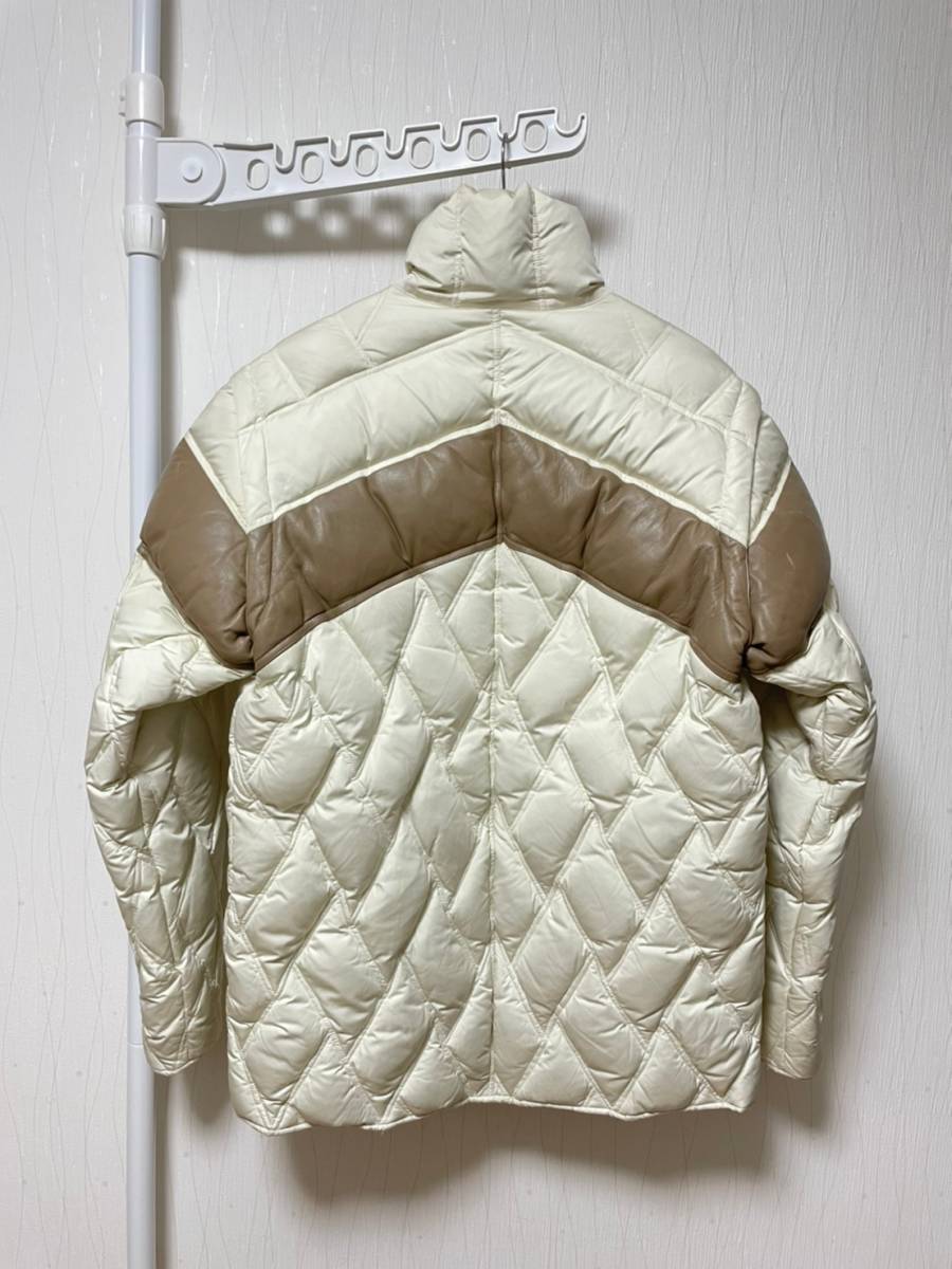 [90s-00s VERSUS VERSACE] 2WAY Old leather switch quilting down jacket 50 Vintage veru suspension Versace 