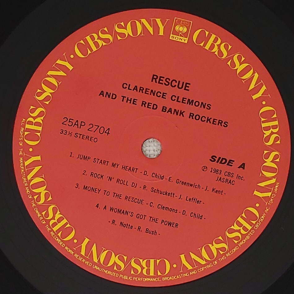 良盤屋 P-2982◆LP◆Rock,　クラレンス・クレモンズ Clarence Clemons And The Red Bank Rockers ／ Rescue 　まとめて送料480_画像9