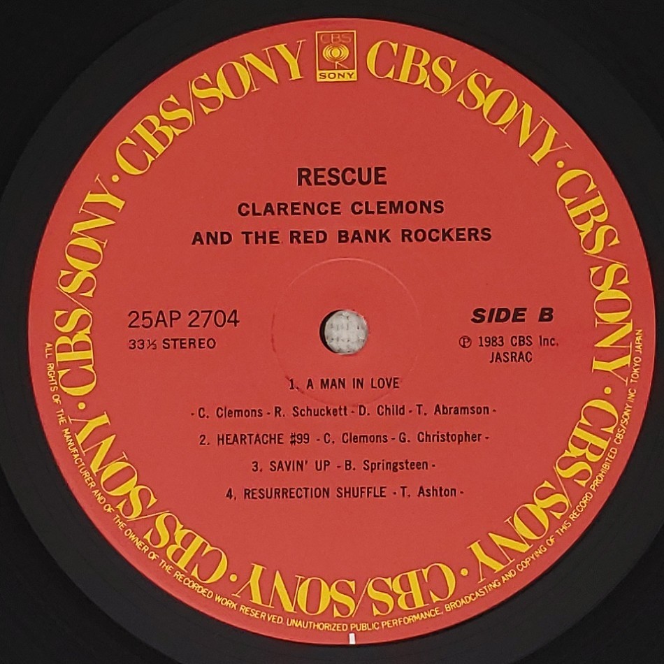 良盤屋 P-2982◆LP◆Rock,　クラレンス・クレモンズ Clarence Clemons And The Red Bank Rockers ／ Rescue 　まとめて送料480_画像10