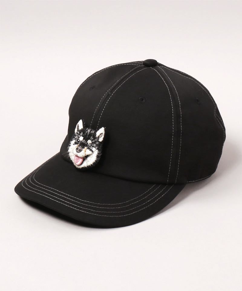 【正規品】 CA4LA WAO-N CAP ワォーンキャップ 黒 ブラック 犬 コットン チノ カシラ 海外並行輸入正規品 ブローチ 刺繍 日本製