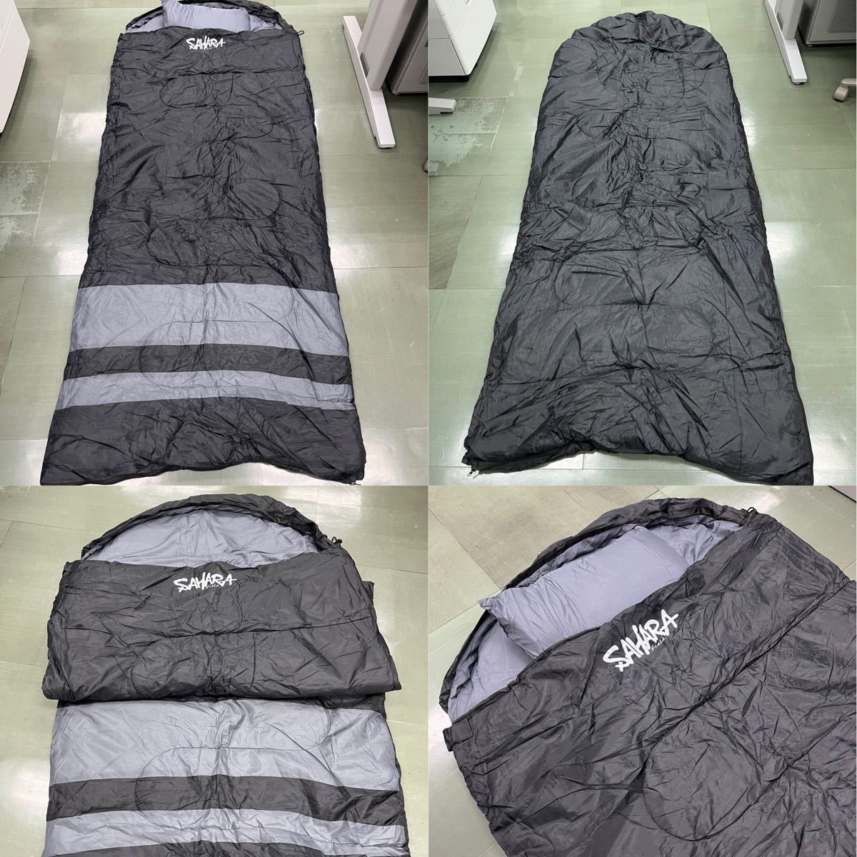 2個セット ワイド 大きい 新品 寝袋 枕付き シュラフ 丸洗い 抗菌