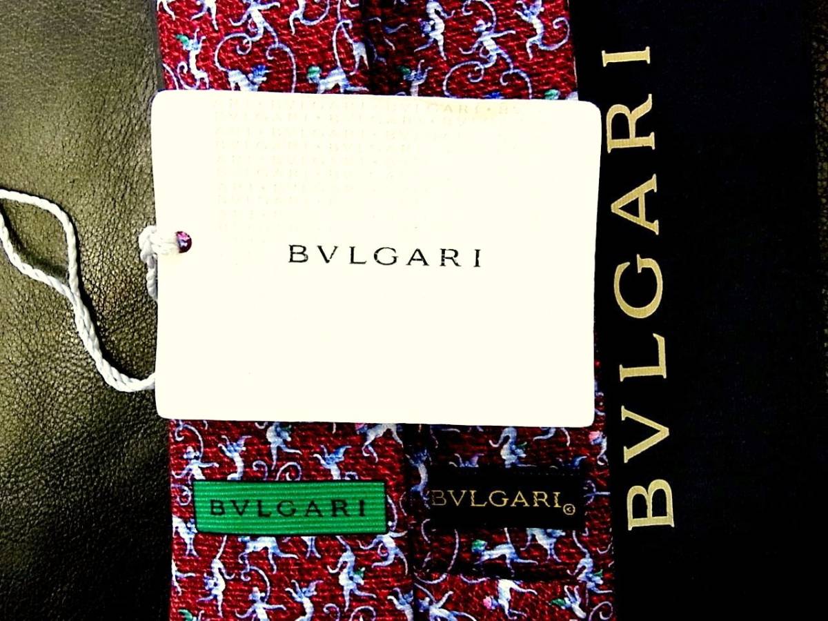 @bv@7160良品 新作【BVLGARI】ブルガリ【猫・ネコ】 「最高級セッテピエゲ」 ネクタイ_画像3