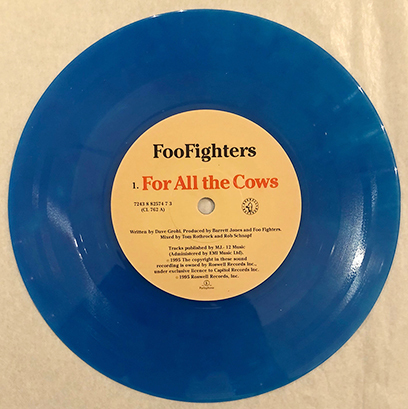 #1995 year original UK record new goods FOO FIGHTERS / For All the Cows Special Edition Blue Vinyl 7*EP single NIRVANA Dave Grohl