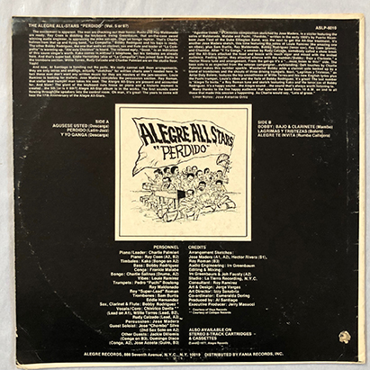 #1977 год оригинал US запись THE ALEGRE ALL STARS / PERDIDO 12*LP аналог запись ASLP-6010 ALEGRE Records