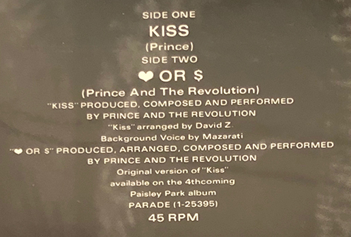 ■1986年 US盤 新品未開封 PRINCE AND THE REVOLUTION / KISS 12”Single プリンス Paisley Park 9 20442-0_画像3