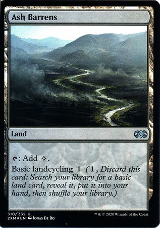 え土Foil 灰のやせ地 1枚（4枚在庫x 英 良品 2XM）/Ash Barrens（MTG /ダブルマスターズ/Double Masters/）_画像1