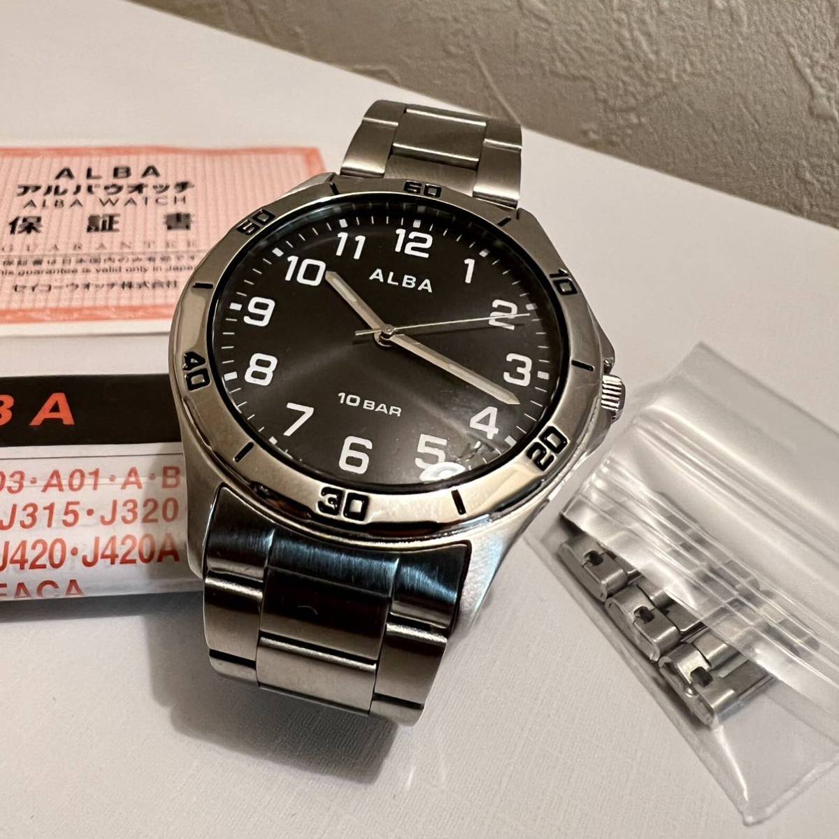 1円スタート】SEIKO ALBA セイコー アルバ 10気圧防水 腕時計 メンズ