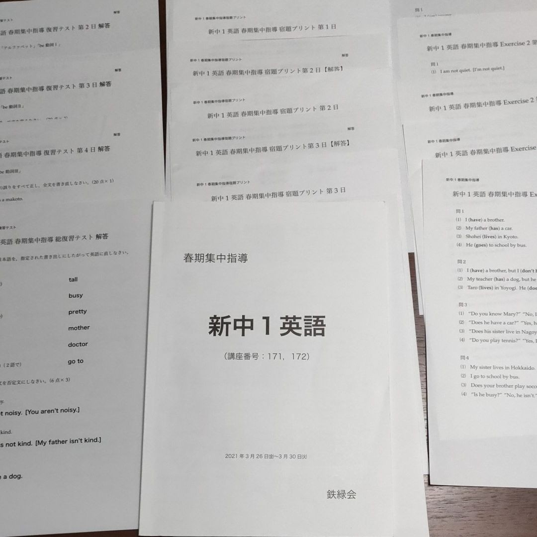 新中1 鉄緑会 数学・英語 春期講習 春期集中指導 数学英語 新中1 鉄緑会 数学・英語 春期講習 春期集中指導 数学英語