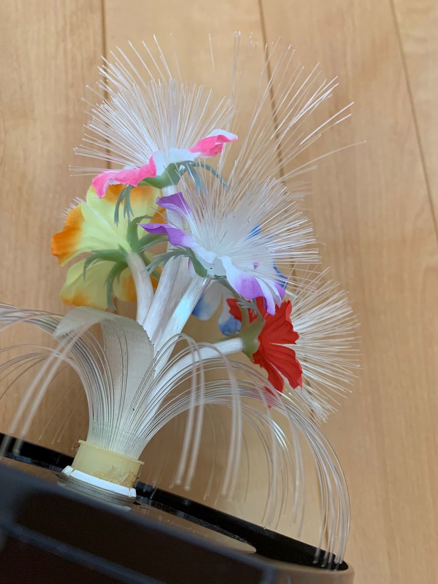 ファイバーライト 回転式光ファイバー 電飾の花付き置き時計昭和 ファイバーライト 回転式光ファイバー 電飾の花付き置き時計昭和