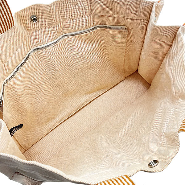 美品 エルメス トートバッグ ニューフールトゥMM キャンバス オレンジ