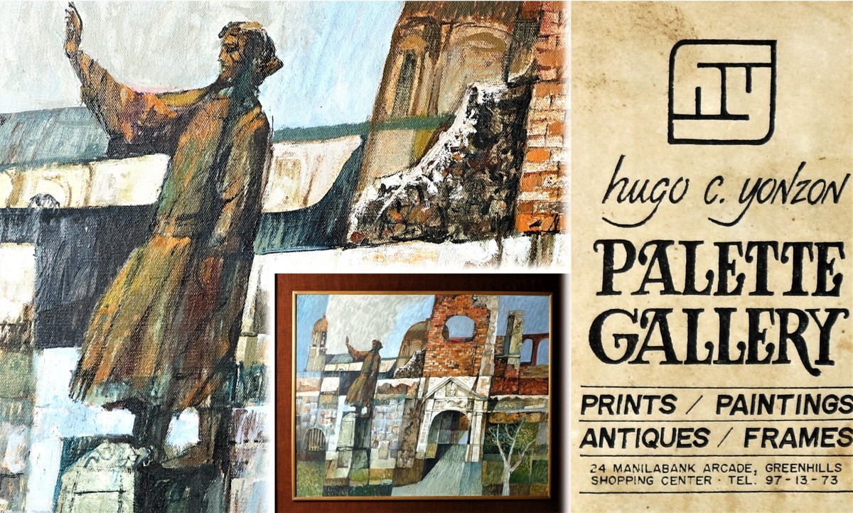 HUGO C. YONZON ”ENTRAMUROS” Oil Painting on Canvas PALETTE GALLERY   フィリピン人作家 油彩風景画 額装品