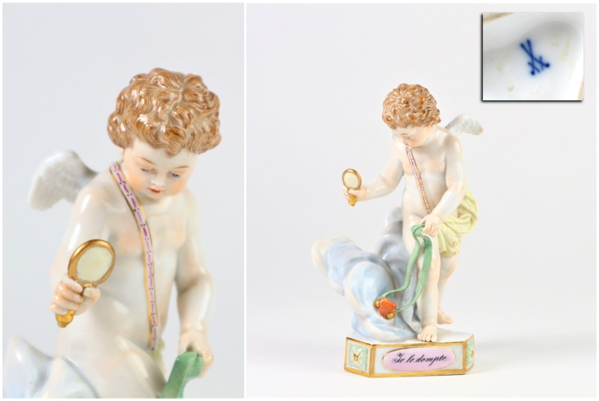 マイセン 「箴言の天使」 アシエによるモデル 1924年以前 / Meissen フィギュリン 陶器人形