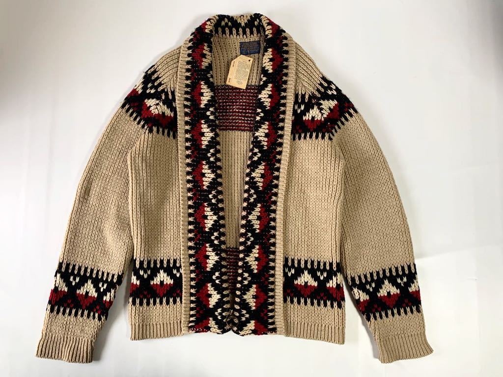 超希少 紙タグ付き 70's DEAD STOCK VINTAGE PENDLETON ペンドルトン ウール ジップアップ カーディガン ニット ガウン USA製 TALON デッド_画像8