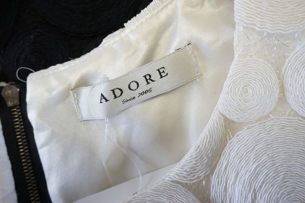 【即決】ADORE アドーア レディース ワンピース ノースリーブ 白/黄緑/黒 サイズ:38【721240】_画像8