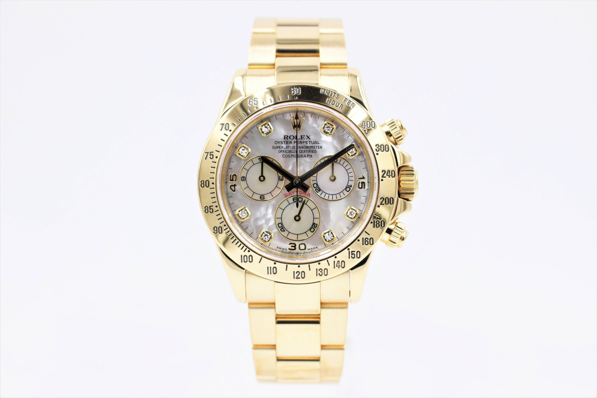 【ロレックス】 腕時計　デイトナ　116528NG　ホワイトシェル8PD　K18YG　金無垢　クロノグラフ　中古品