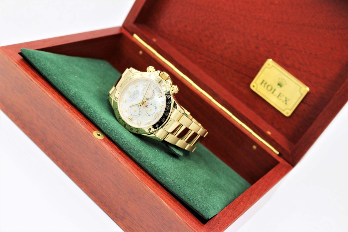 【ロレックス】 腕時計　デイトナ　116528NG　ホワイトシェル8PD　K18YG　金無垢　クロノグラフ　中古品
