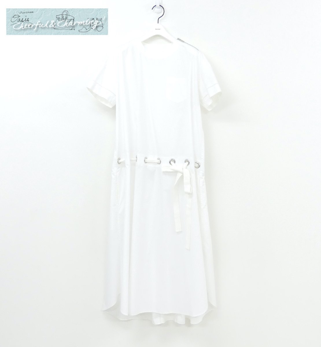 sacai ワンピース ドレス 1 ホワイト ポリエステルコットン ’18年商品 3613_画像1