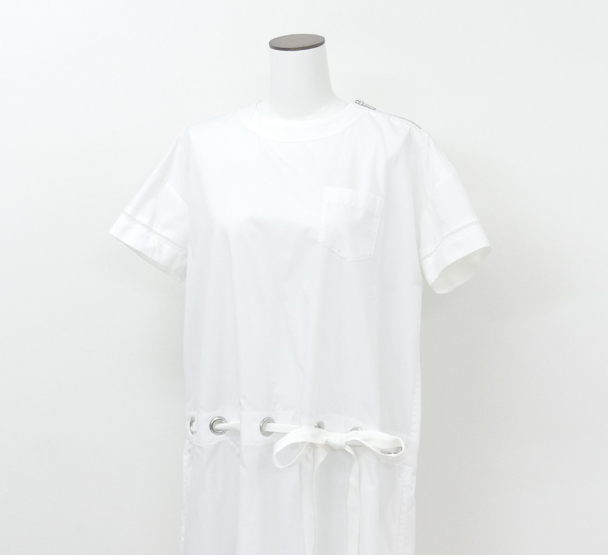 sacai ワンピース ドレス 1 ホワイト ポリエステルコットン ’18年商品 3613_画像3