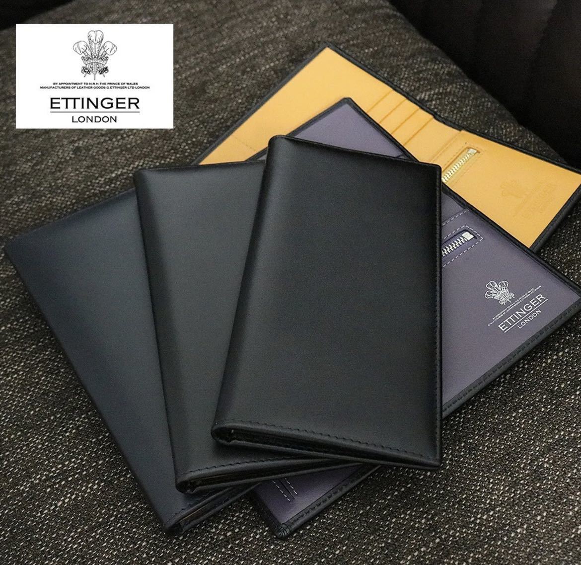 ETTINGER 長財布 黒×紫 新品 未使用 | laninternet.com.br