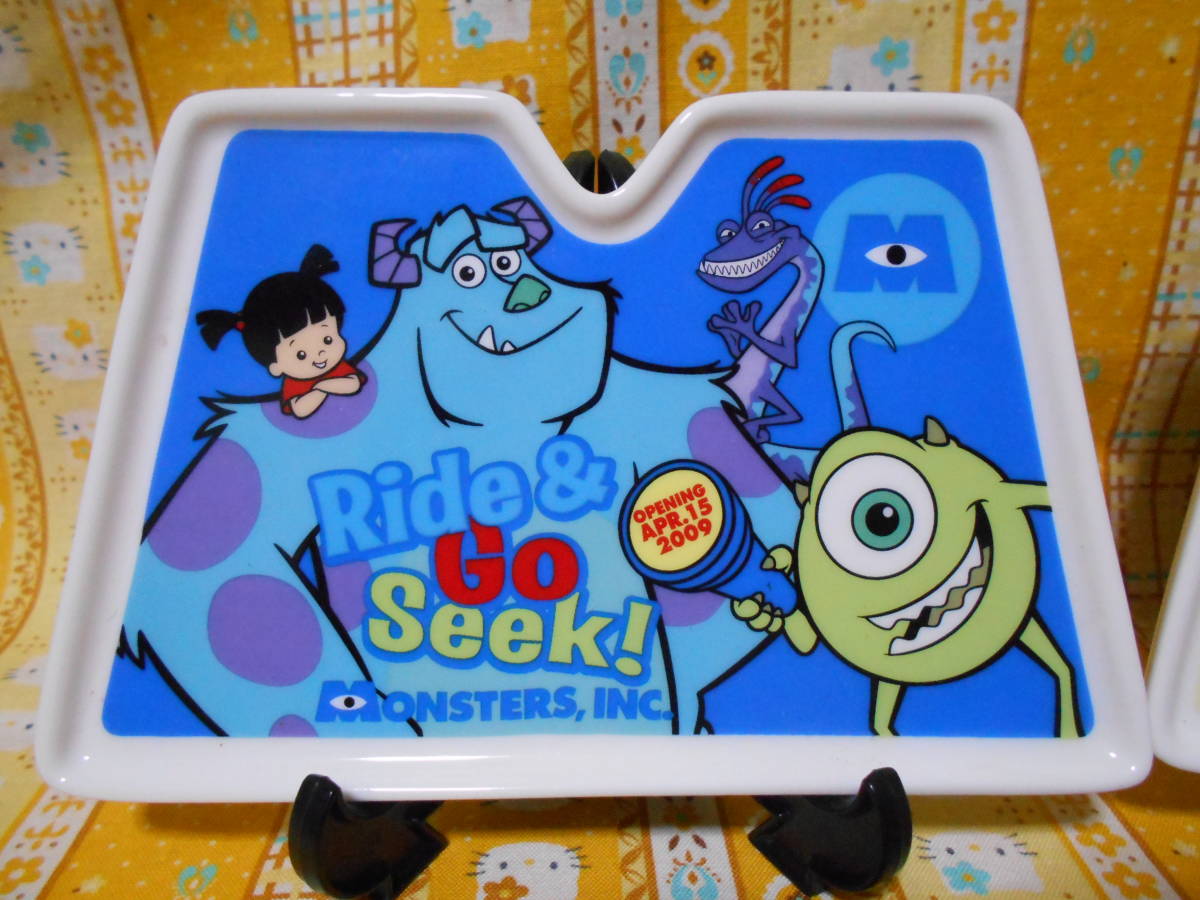 ! Disney beautiful goods Tokyo Disney Land Monstar z ink Ride&Go Seek! ceramics made plate 2 kind & mug 3 piece set 