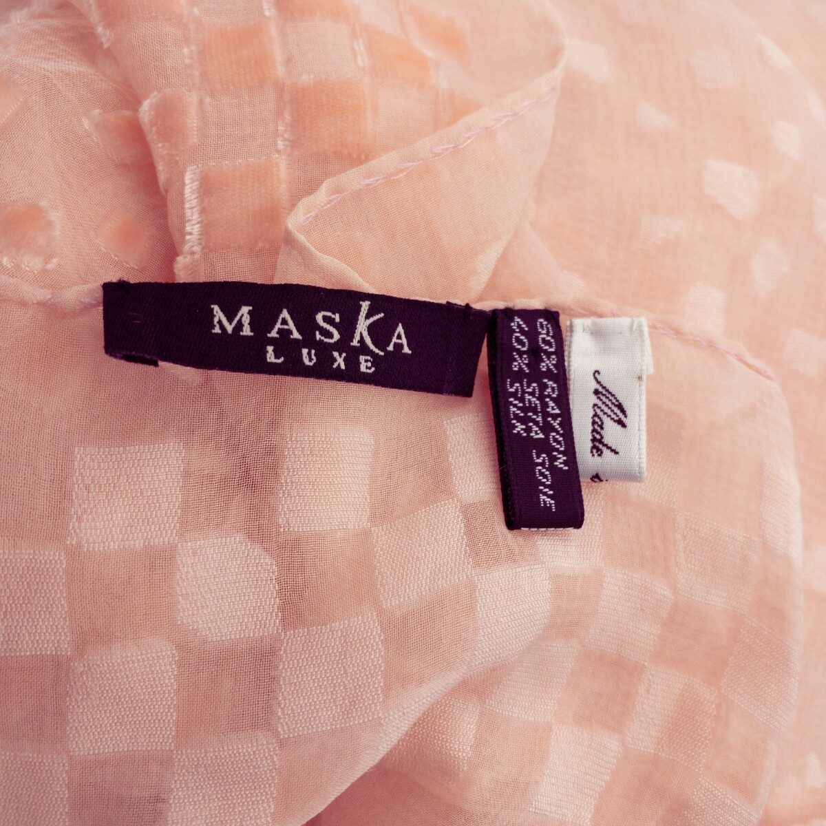 MASKA LUXE イタリア製 シルク レーヨン  スカーフ ピンク