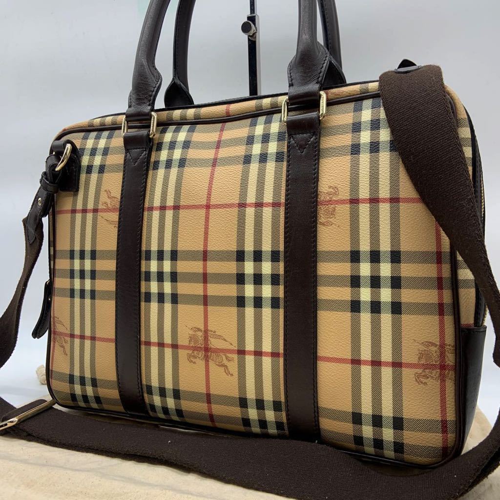 1円 【最高級の風格】 正規 Burberry バーバリー 2way ビジネスバッグ