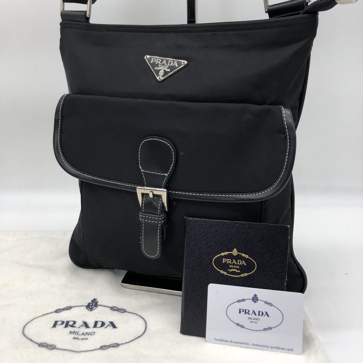 1円 極美品 稀品 正規 PRADA プラダ ショルダーバッグ サコッシュ 斜め