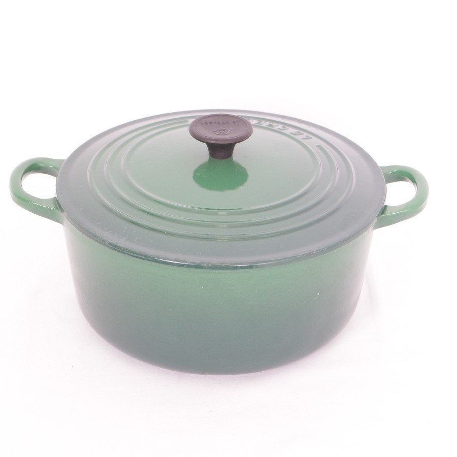 ル・クルーゼ ココット・ロンド 22cm クラシックグリーン 25001-22-10