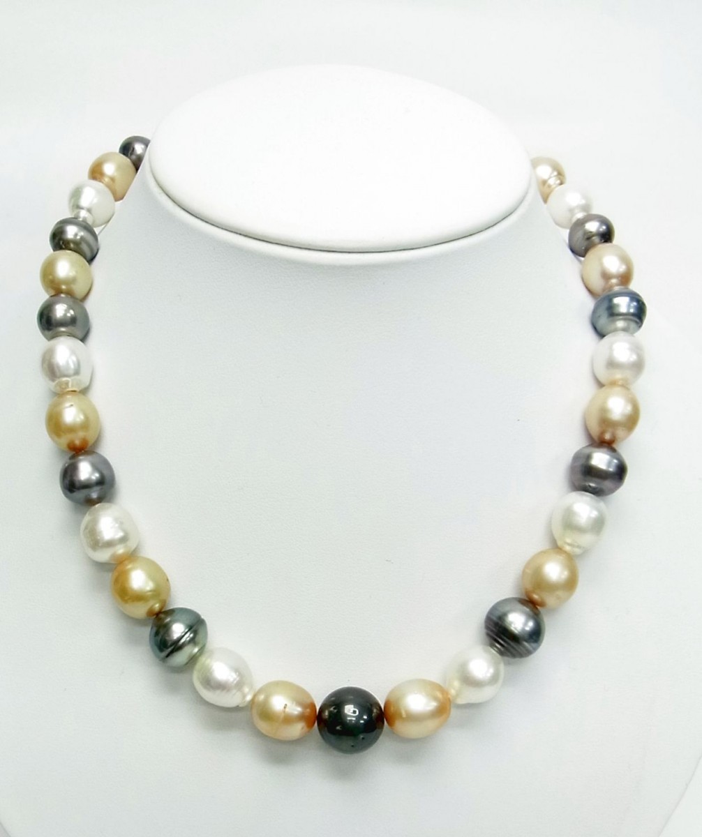  large grain each color multicolor Tahiti black ./ white south ./ Gold south ..11~14 millimeter . necklace wholesale price free shipping 
