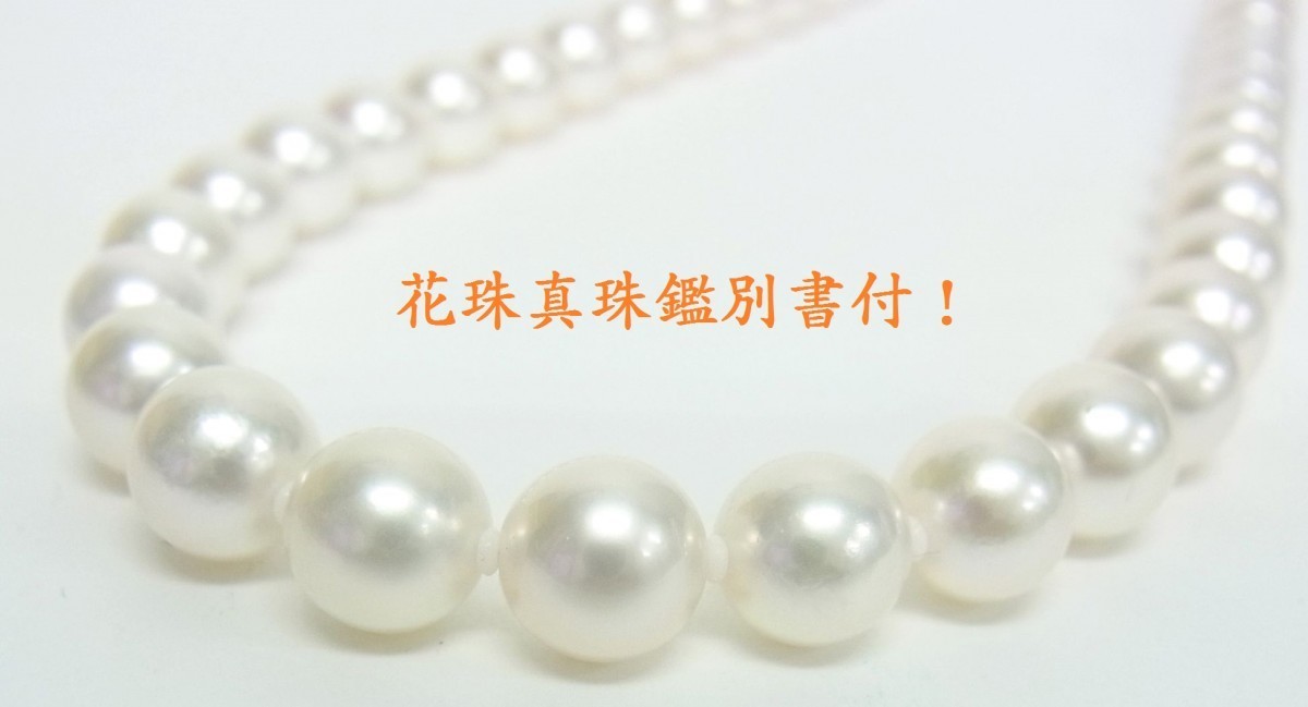 花珠真珠鑑別書付 国産アコヤ本真珠 ７．５～８ミリ珠 ネックレス 限定