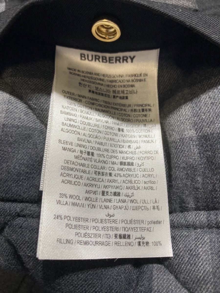 ■ BURBERRY LONDON ENGLAND バーバリー ロンドン ■ 衿ボア 着脱可能 裏地ノバチェック柄 中綿 キルティング ジャケット ブラック XS_画像9