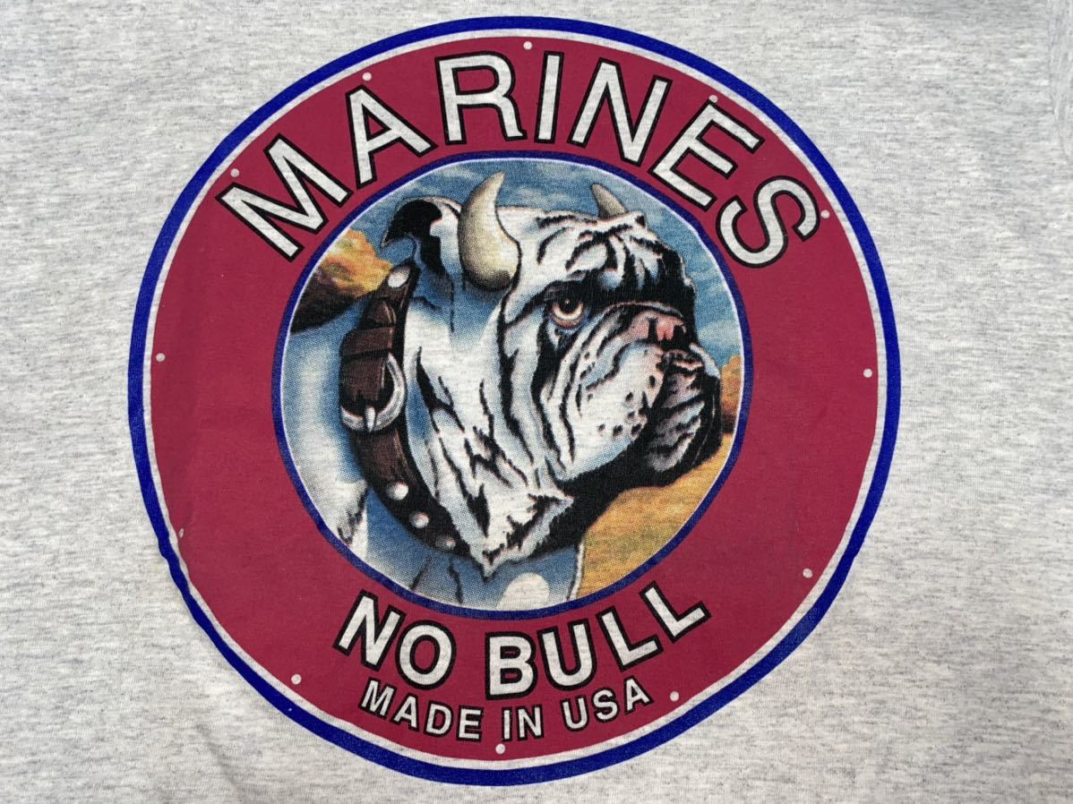 新品未使用タグ付き　made in USA USMC MARINES NO BULL コットンTシャツ　Lサイズ　グレー_画像2