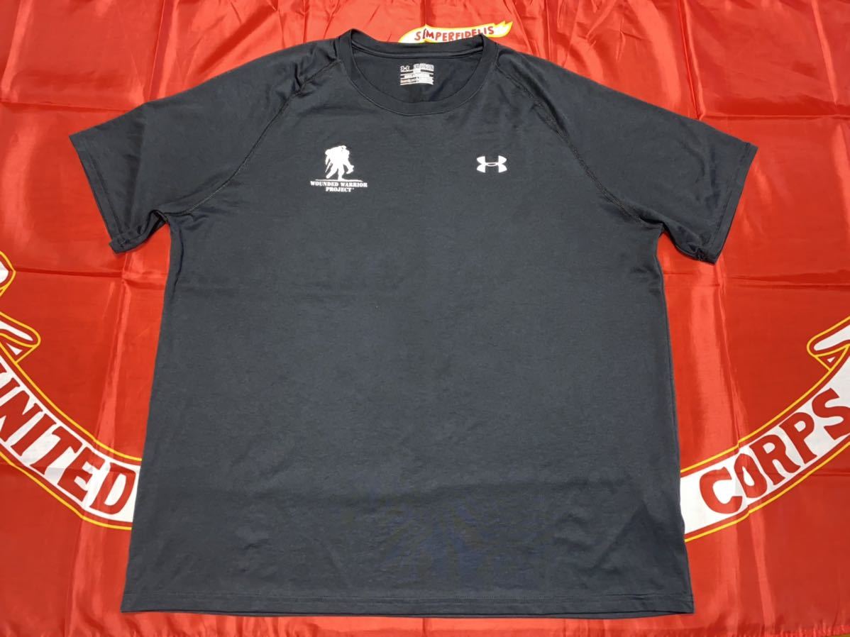  used beautiful goods made in USA UNDER ARMOUR wounded warrior project heat gear T-shirt 2XL black